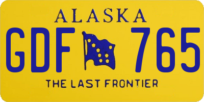 AK license plate GDF765