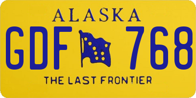 AK license plate GDF768
