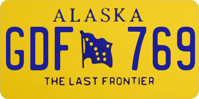 AK license plate GDF769