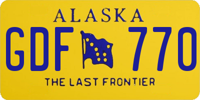 AK license plate GDF770