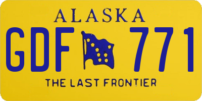 AK license plate GDF771
