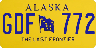 AK license plate GDF772
