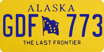 AK license plate GDF773