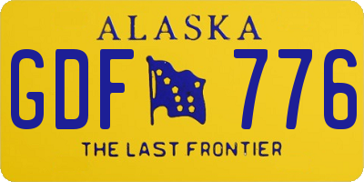 AK license plate GDF776