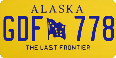 AK license plate GDF778