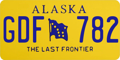 AK license plate GDF782