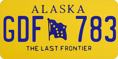 AK license plate GDF783