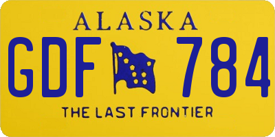 AK license plate GDF784