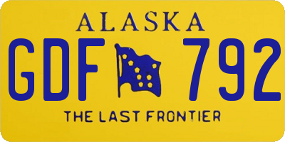 AK license plate GDF792