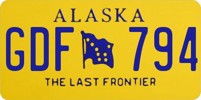 AK license plate GDF794