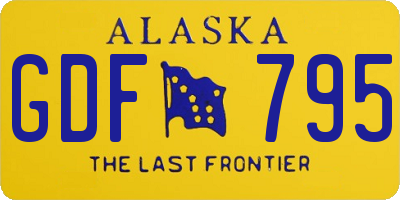 AK license plate GDF795