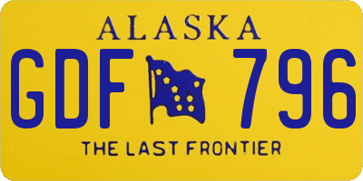 AK license plate GDF796