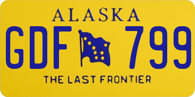 AK license plate GDF799