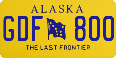 AK license plate GDF800