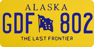 AK license plate GDF802
