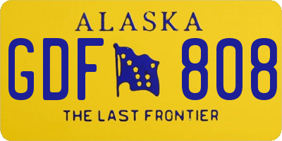 AK license plate GDF808