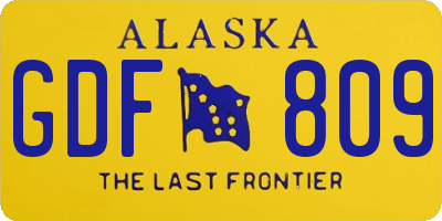 AK license plate GDF809