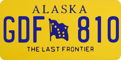 AK license plate GDF810