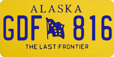 AK license plate GDF816