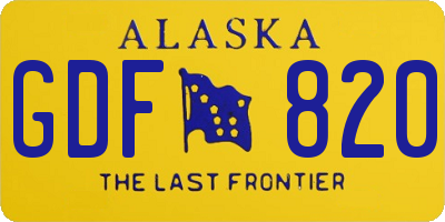 AK license plate GDF820