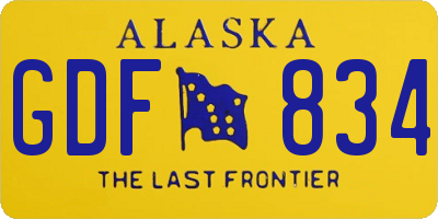 AK license plate GDF834