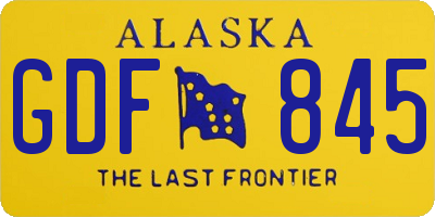 AK license plate GDF845