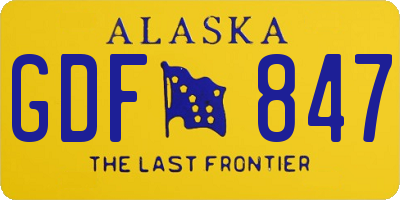 AK license plate GDF847