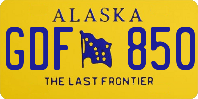 AK license plate GDF850