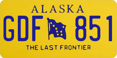 AK license plate GDF851