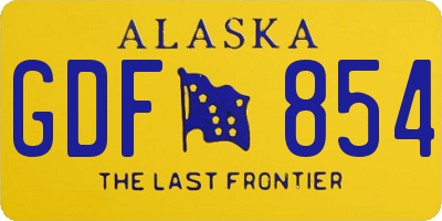 AK license plate GDF854