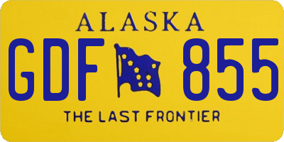 AK license plate GDF855