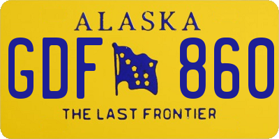AK license plate GDF860