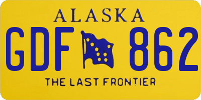 AK license plate GDF862