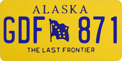 AK license plate GDF871