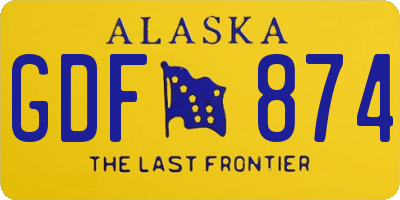 AK license plate GDF874