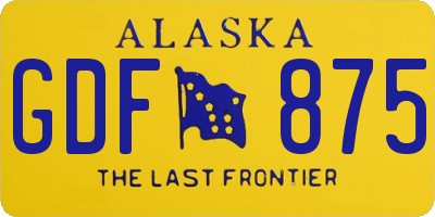 AK license plate GDF875
