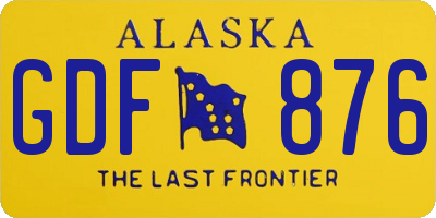 AK license plate GDF876