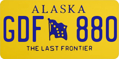 AK license plate GDF880