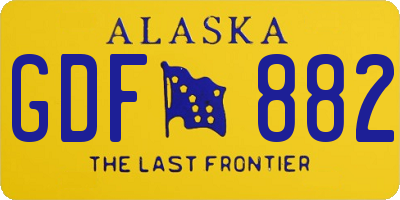 AK license plate GDF882
