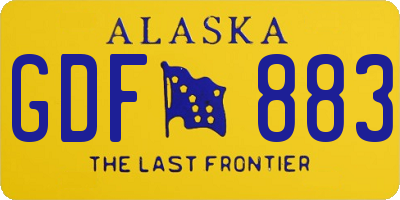 AK license plate GDF883