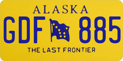 AK license plate GDF885