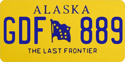 AK license plate GDF889