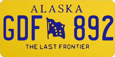 AK license plate GDF892