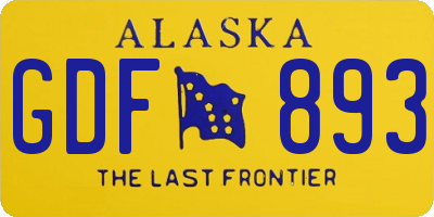 AK license plate GDF893