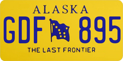 AK license plate GDF895