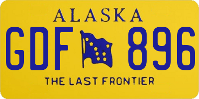 AK license plate GDF896