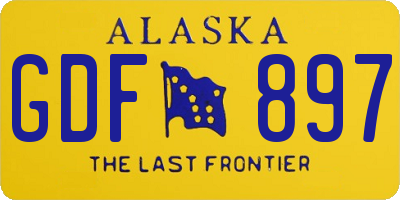 AK license plate GDF897