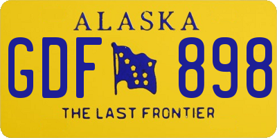 AK license plate GDF898