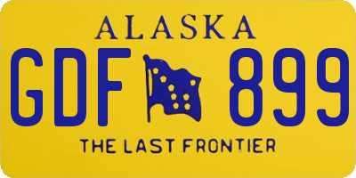 AK license plate GDF899