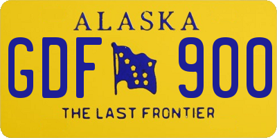AK license plate GDF900